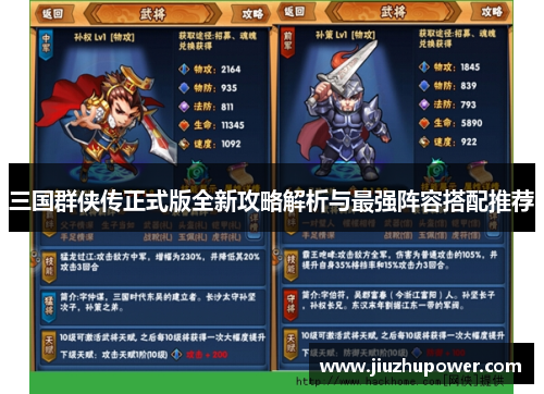 三国群侠传正式版全新攻略解析与最强阵容搭配推荐