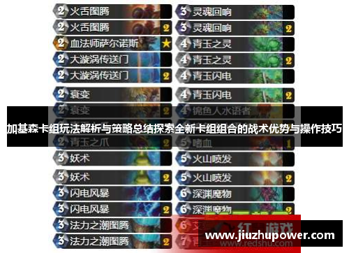 加基森卡组玩法解析与策略总结探索全新卡组组合的战术优势与操作技巧